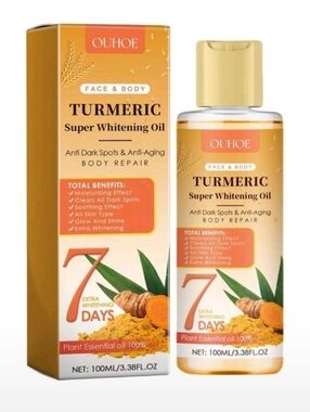 100ml Turmeric Super Whitening Oil  - Yellow/Gold Packaging